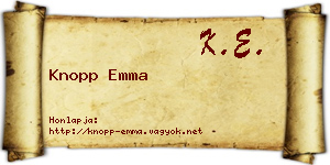 Knopp Emma névjegykártya
